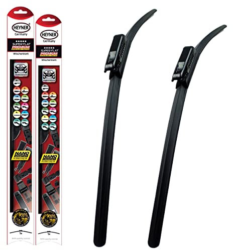 Fits Dacia Duster Models 2018 To 2022 Heyner Germany Super Flat Wiper Blades Front Replacement Set 2219 HSF2219BL