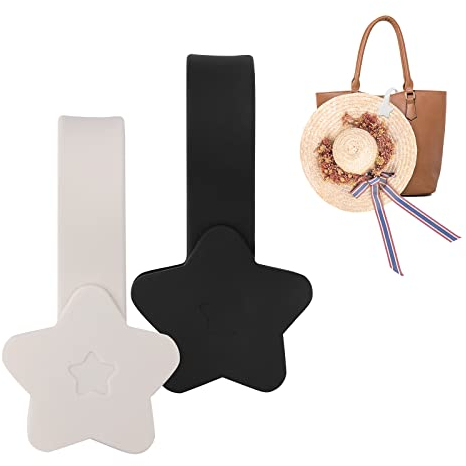 AIEX 2 Stück Magnetischer Hutclip für Reisen, Hutclips Huthalter Clip für Huttaschen Reise-Outdoor-Zubehör (Schwarz, Beige)