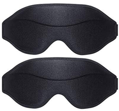 FIDDAA 2 Stück 3D Schlafmasken Schlafen Konturierte Cup Augenmasken for Seitenschläfer Lichtblockierung for Männer Frauen Reisen Büro Nickerchen Schlafen