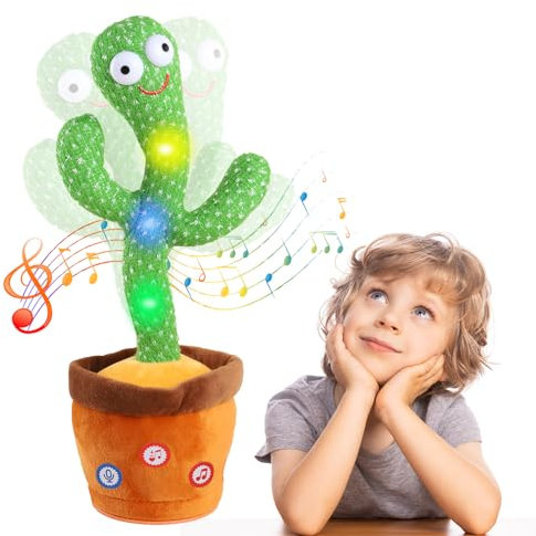 Jouet Bebe Cactus Qui Danse Et Répète Parlant Chante Dansant Parle Bouge Chantant Éclairage Cactus Convient 6 Mois 1 an Bebe Peluche Interactive Fille Garcon Enfants De Noel Toys avec 120 Chansons