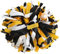 Gbateri 2 Stück 15,2 cm Kunststoff-Pompons mit Taktstockgriff, Cheerleader-Pompons, Cheerleader-Pompons, Cheer-Pompons für Schule, Spirit, Tanz, Party, Cheering Squad (gelb/schwarz/weiß)
