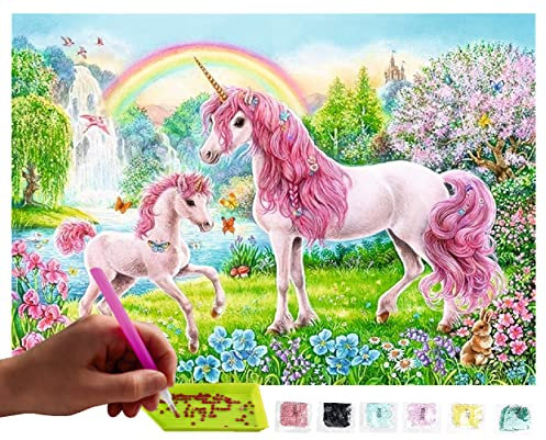 MISHBAY Diamond Painting Erwachsene Pferd - 30x40cm - Diamant Painting Bilder - DIY Strass Mosaikbild mit Hochwertiger Leinwand - Kreatives Hobb