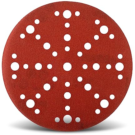 Wfix PRO Red Fire Wasserfeste Schleifscheiben 150mm Klett 48-Loch-Perforation für Exzenterschleifer | Körnung P320 fein - 100er extra langlebig Schleifpapier Set für Holzschliff & Karosseriebau