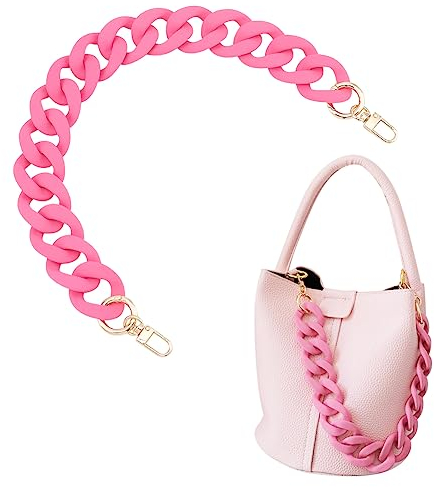 PH PandaHall Correas acrílico Rosa para Bolsa Cadena Mate 46cm Correa Cadena Plana Grande Correa Repuesto para Bolso Correa Cadena Decorativa con Hebillas para Bolso