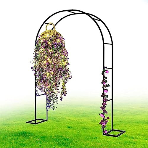 ROBLUX Rankgitter Metall Rosenbogen mit Basis, 120cm 140cm 180cm 240cm 300cm 350cm breit Kletterpflanzen Rosen Torbogen Hochzeitsbogen Rankhilfe Gartenbogen