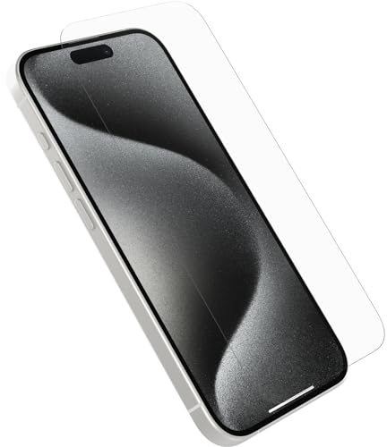 OtterBox Premium Glass Screen Protector for iPhone 15 Pro, Tempered Glass, advanced Scratch Protection, Survives Drops up to 3ft, Antimicrobial Protection, No Retail Packaging