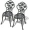 Gartenstuhl, Bistrostühle, 2 Stück, Grün, 41 x 49 x 81,5 cm, Aluminiumguss, Farbe: Grün, Material: Sitz und Rückenlehne aus Aluminiumguss + Beine aus Gusseisen