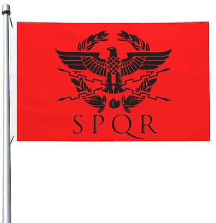 SPQR Flagge, 91 x 152 cm, Banner, Outdoor-Flagge, Gartenflagge, Hofflagge, Heimdekoration, Banner, Schild, Flagge für draußen, Rasen, Veranda, Balkon