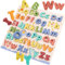 Sanfly Alphabet-Puzzle Aus Holz ABC-Buchstaben-sortierbrett Rätsel Groß- Und Kleinbuchstaben Lernspielzeug Lernen Für Kleinkinder