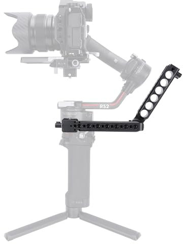 NICEYRIG Side Handle Grip 360° Adjustable knobs Aluminium Alloy Handgrip for DJI RS2/RSC2/RS3/RS3MINI/RS3 Pro/RS4/RS4 Pro Stabilizer Gimbal with Nato Clamp Rosette Mount-558