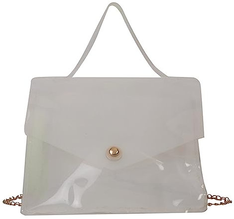 QWUVEDS Frauen Umhängetasche Mode Muster Solide Transparente Schnalle Einfache Leichte Umhängetasche Taschen Für Männer (White, One Size)