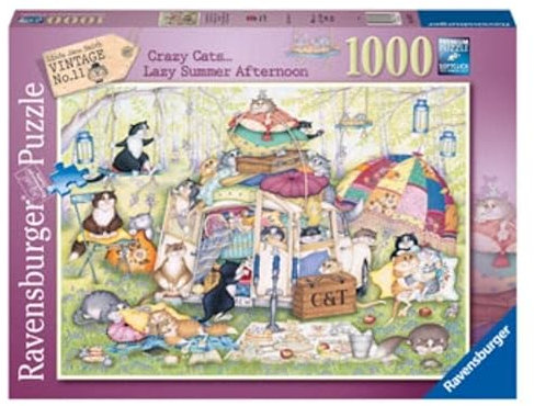 Ravensburger Crazy Cats Lazy Summer Afternoon 1000 Piece Jigsaw Puzzles for Adults and Kids Age 12 Years Up