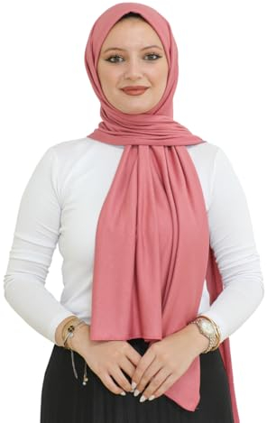 Prien Foulard Hijab Pour Femme, Robe De Priere, Bonnet Moderne En Jersey Doux, Turban Musulmane Turque, Abaya De Prière Haut De Gamme, Cadeau Omra, Ensemble Hijab (Rose)
