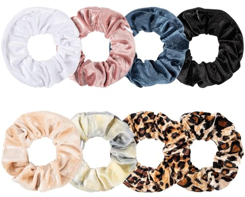 8 Stück Scrunchie mit Reißverschluss, Haargummi mit Reißverschluss, Aufbewahrung Haargummis mit Geldversteck, Haargummi Scrunchie Reisegadget für Mädchen Damen (Mehrfarbig)