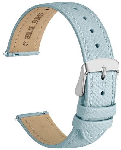 Aucuu Uhrenarmband, Uhrenarmbänder aus Echtem Leder, Ersatzbänder, Schnellverschluss, Edelstahlschnalle, Uhrenarmband für Herren Damen 16mm, 18mm, 20mm