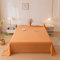 HAIBA Flanell Bettlaken ohne Gummizug 120x230cm orange Winter Warme Flauschige Betttuch Cashmere Touch Glatte Bettlaken ohne Gummizug Bettlaken