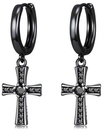 Midir&Etain Spitze Hängende Ohrringe für Männer Frauen 925 Sterling Silber Schwarz Spike Punk Ohrring mit Türkis Gothic Schmuck Geburtstags Vatertag Geschenk für Jungen Mädchen