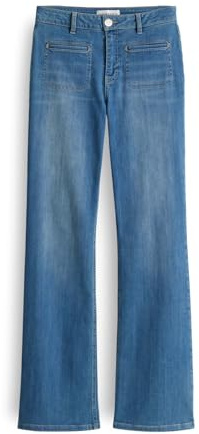 OPUS PANTS Damen Flared | Melly Fresh Flared Jeans Mid Rise mit Power Strech Light Wave Blue, 34 L32