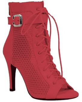 Sandali con Tacco Alto Donna Scarpe Offerta Nero Bianco Heeled-Sandals in Rete Tacchi Heels Dance Scarpe da Ballo Latino Americano Moda Mesh Allacciati Stivali Tacchi a Spillo