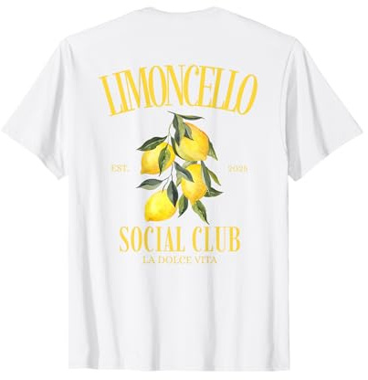 Limoncello Social Club I Lemon Zitronen Italien Team Rücken T-Shirt