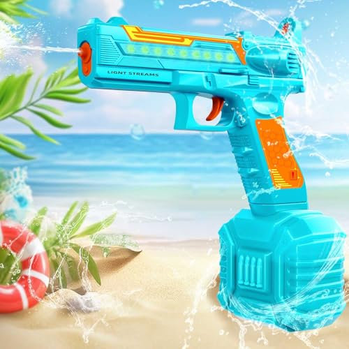 Pistola ad Acqua Elettrica, Pistole Giocattolo ad Acqua 32FT Super potente, Alta Capacità Fucile ad Acqua Elettrico Elettriche Giocattolo per Bambini e Adulti Giardino Piscina Spiaggia(Blu)