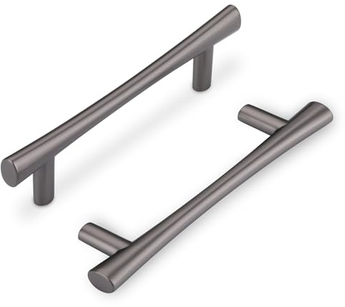 Ndjiloik 6 Piezas Tiradores de Muebles de Aleación de zinc Manijas de Cocina Tiradores para Armarios Con tornillos Distancia del Agujero 96mm,Gris