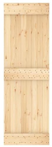 Puerta corrediza de madera de pino maciza de 70 x 210 cm, para diseño moderno del hogar, fácil instalación con riel, gama Narvik