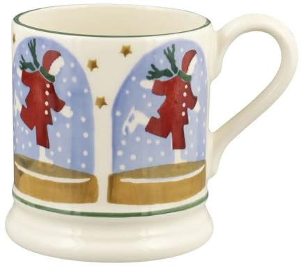 EMMA BRIDGEWATER ICE SKATER SNOW GLOBE 1/2 PINT MUG