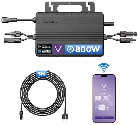 800w Mikro-Wechselrichter Mit Integriertem Wi-Fi, 0% Mwst., Plug & Play Wechselrichter – Ideal FüR Balkonkraftwerke, Pv Vde-Zertifiziert, IP67 Wasserdicht, Mppt-Technologie, App-Gesteuert