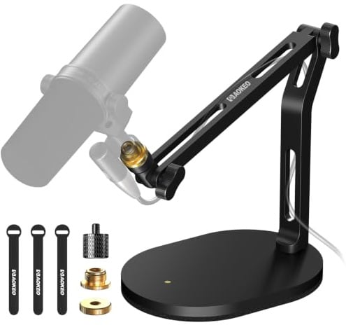 Aokeo Mikrofonständer, Tischhalterung, Mikrofonarm mit 3/8 auf 5/8 Adapter, kompatibel mit Blue Yeti, HyperX QuadCast, SoloCast, Shure SM7B, MV7X