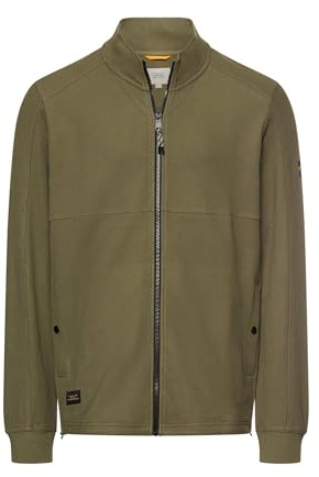 camel active Herren Sweatjacke mit praktischen Taschen | Sweatjacke mit verstellbarem Tunnelzug, Reißverschluss und seitlichen Taschen aus reiner Baumwolle