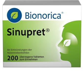 Sinupret überzogene Tabletten – Stark bei Nasennebenhöhlenentzündung mit Schnupfen. Löst den Schleim, öffnet die Nase und befreit den Kopf, für Kinder ab 6 Jahren und Erwachsene, 200 St