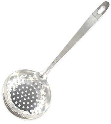 Fackelmann 40695 Ecumoire, araignée de cuisine, louche à trou, cuillère passoire, ustensile de cuisine, Acier inoxydable, Argent, 32 x 11 cm