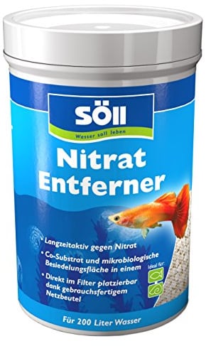 Söll 83196 NitratEntferner, 120 g für 200 l Wasser - Nitratentferner, erhöht Karbonathärte, mindert Stress Aller Aquarienbewohner