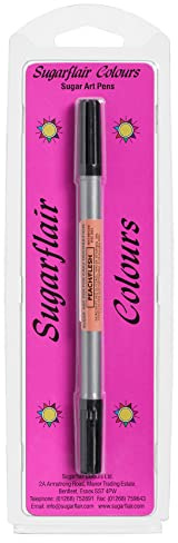 Sugarflair Peach/Flesh Edible Food Decorating Pen - Dual Tip Food Pens for Writing Messages & Drawing On Sugar Paste, Marzipan, Frosting Or Any Other Dry Smooth Surface