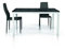 KONTE.DESIGN Tavolo TALAMONE in legno, finitura Marmo Nero e base in metallo bianco, 160 X 90-220 X 90