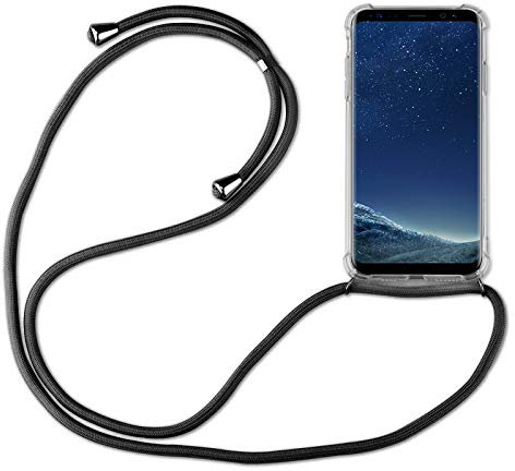 Hülle Kompatibel mit Samsung Galaxy S8+ | Handykette Smartphone Halskette Hülle mit Band | Handyhülle mit Kordel zum Umhängen Kompatibel für Galaxy S8+ | Schwarz
