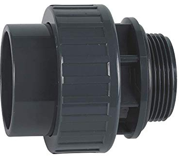 well2wellness® PVC 3/3 Verschraubung mit O-Ring - Klebeanschluss x Außengewinde - 63 x 2 (200149)
