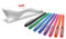 Pentel BX460 iZee Kugelschreiber 8 Farben Set, farblich sortiert, Gehäusefarbe entspricht Schreibfarbe, Kappe mit Metallclip, Strichstärke 0,5 mm = Kugeldurchmesser 1,0 mm
