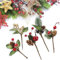 30 Pcs Artificial Pine Picks, Red Berry Stems Pine Branches Mini Artificial Holly Red Berry Pine Cone Picks for Christmas Holiday Decor Crafts Gifts