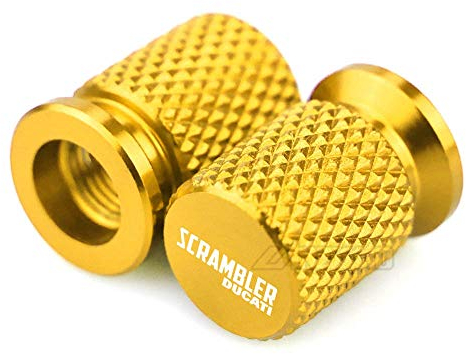 JDDRCASE Motorrad-Reifenventil Air Port-Stammabdeckung Cap-Stecker CNC-Aluminium-Zubehör für Ducati-Scrambler 400 800 1100 2014-2021 (Farbe : Gold)