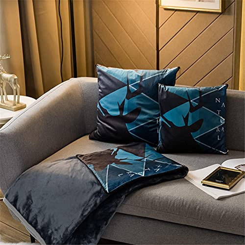 Kissendecke 2 in 1​ Reisedecke Kissen Quilt Multifunktionale Kissen Decke Nackenstützkissen Soft & Warm Nap Mat Kissen für Schlafsofa Bürostuhl （Traumland）