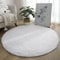 Lifup Teppich Shaggy Anti Rutsch Pflegeleicht, Rund Langflor Teppich für Wohnzimmer Schlafzimmer Kinderzimmer Weiß 110 cm