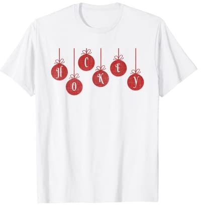 Weihnachts-Hockey-Buchstaben mit Weihnachts-Hockey-Buchstaben T-Shirt