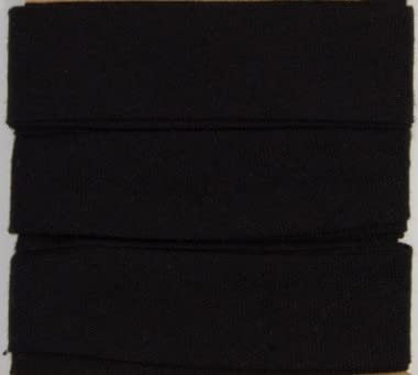 Baumwoll-Schrägbänder-Uni-ca. 20 mm Breite x 3 Meter Länge- in 28 Farben Einfassband gefalzt (Schwarz)