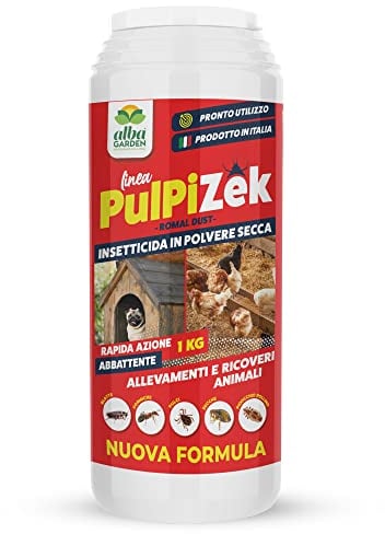 Albagarden - Insetticida per Disinfestazione Ambienti - Rapida Azione Contro Scarafaggi Formiche Zecche Pulci Pidocchi Cimici - Polvere x 1 kg (Allevamenti e Ricoveri Animali)