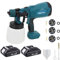 ANUPTTA Pistola a Spruzzo,Sostituzione Per Makita,mit Batteria 2x3000mah E Caricabatterie Pistola Per Verniciatura Di Pareti,Soffitti,Recinzione Da Giardino,Spruzzatore 800ml Contenitore Rimovibile