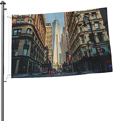 Streets of New York City Flagge, 61 x 90 cm, lustige Outdoor-Banner, Urlaub, Gartenflagge, Willkommensbanner für Zuhause, Garten, Hof, Rasen, Dekoration, Flaggen, Indoor/Outdoor, doppelseitiger Druck