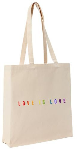 Generisch Love is Love LGBT Baumwolltasche | 200 g/m² | OEKO-TEX® zertifiziert Einkaufstasche, Jutebeutel, Stofftasche