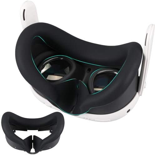 Maschera per Occhi in Silicone per Meta Quest 3, Maschera in Silicone Resistente al Sudore e Alla Luce, Accessorio per VR, Esperienza Confortevole, ti Aiuta a Goderti la Realtà Virtuale Immersiva